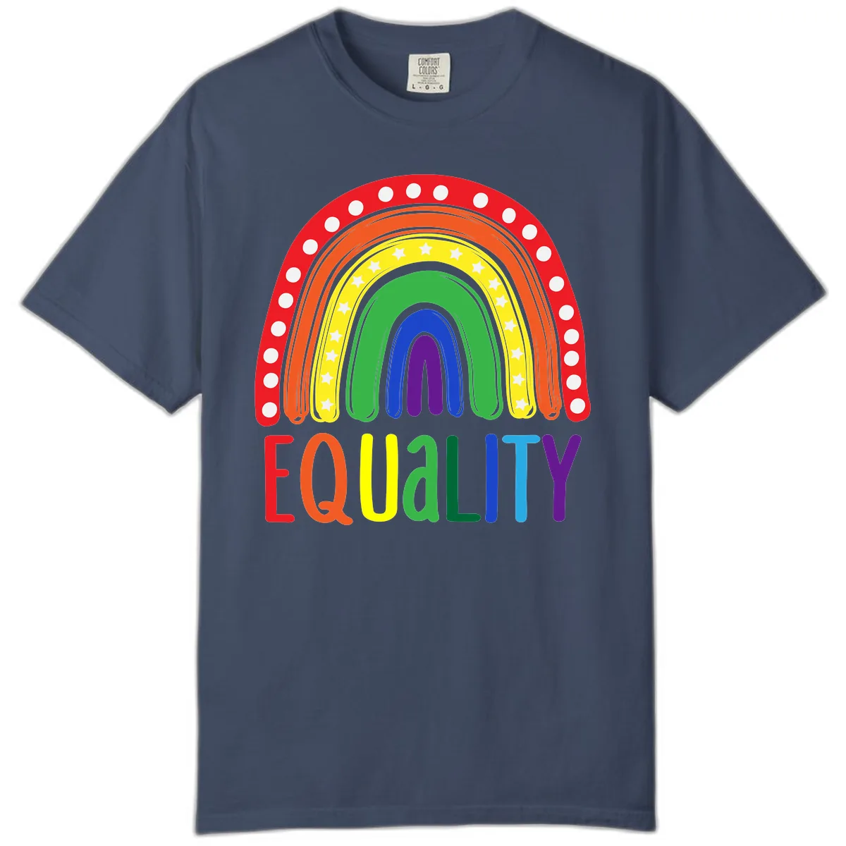 Equality Rainbow Pride Design Comfort Color in Midnight