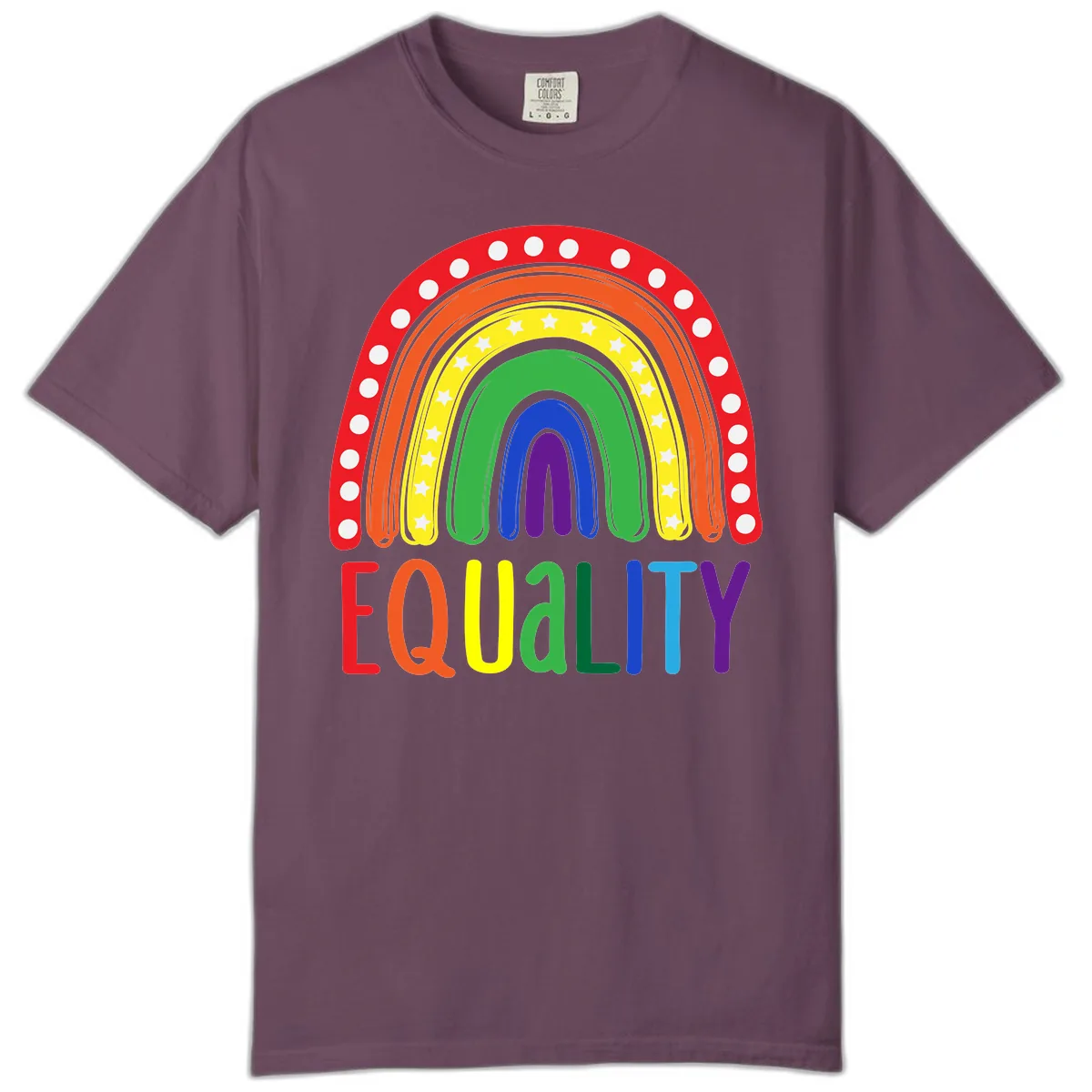 Equality Rainbow Pride Design Comfort Color in Berry