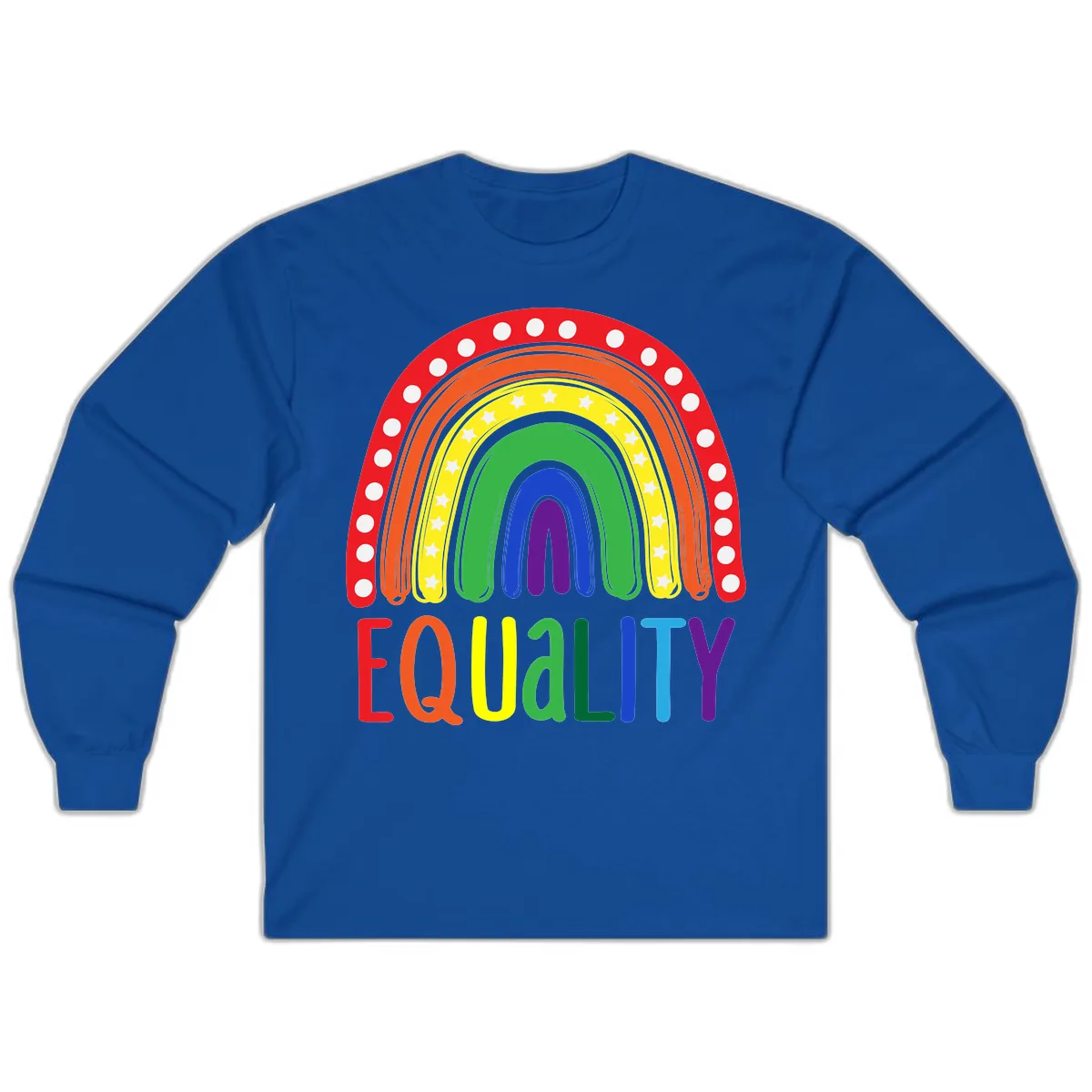Equality Rainbow Pride Design Long Sleeve in Royal