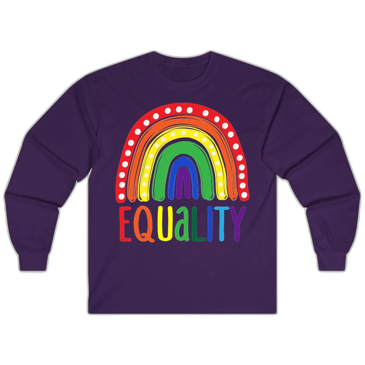 Equality Rainbow Pride Design Long Sleeve in Purple