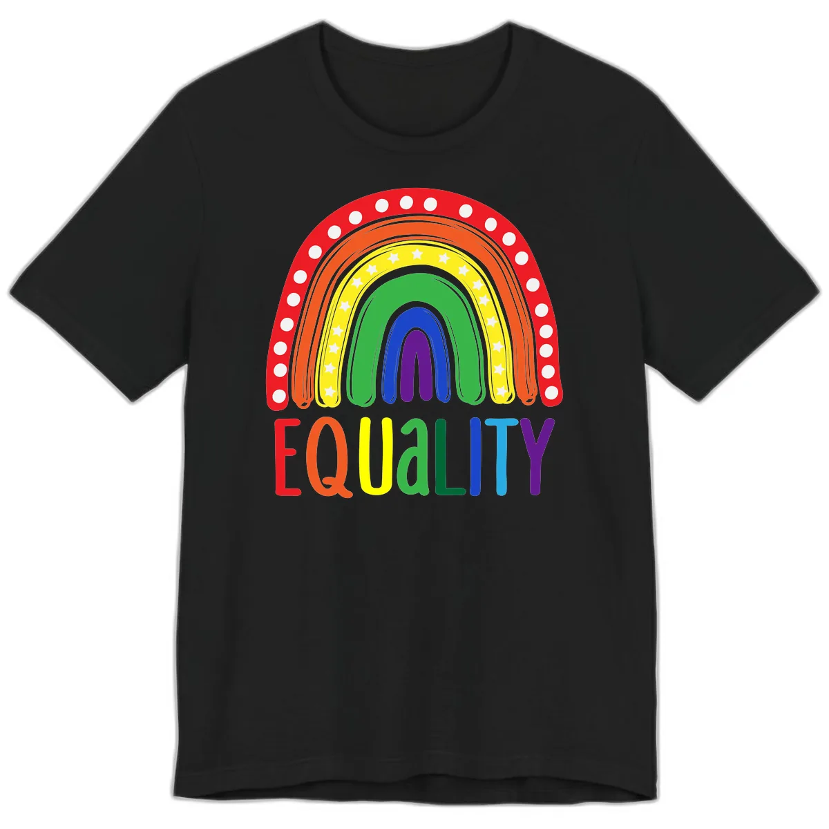 Equality Rainbow Pride Design Premium T-Shirt in Black