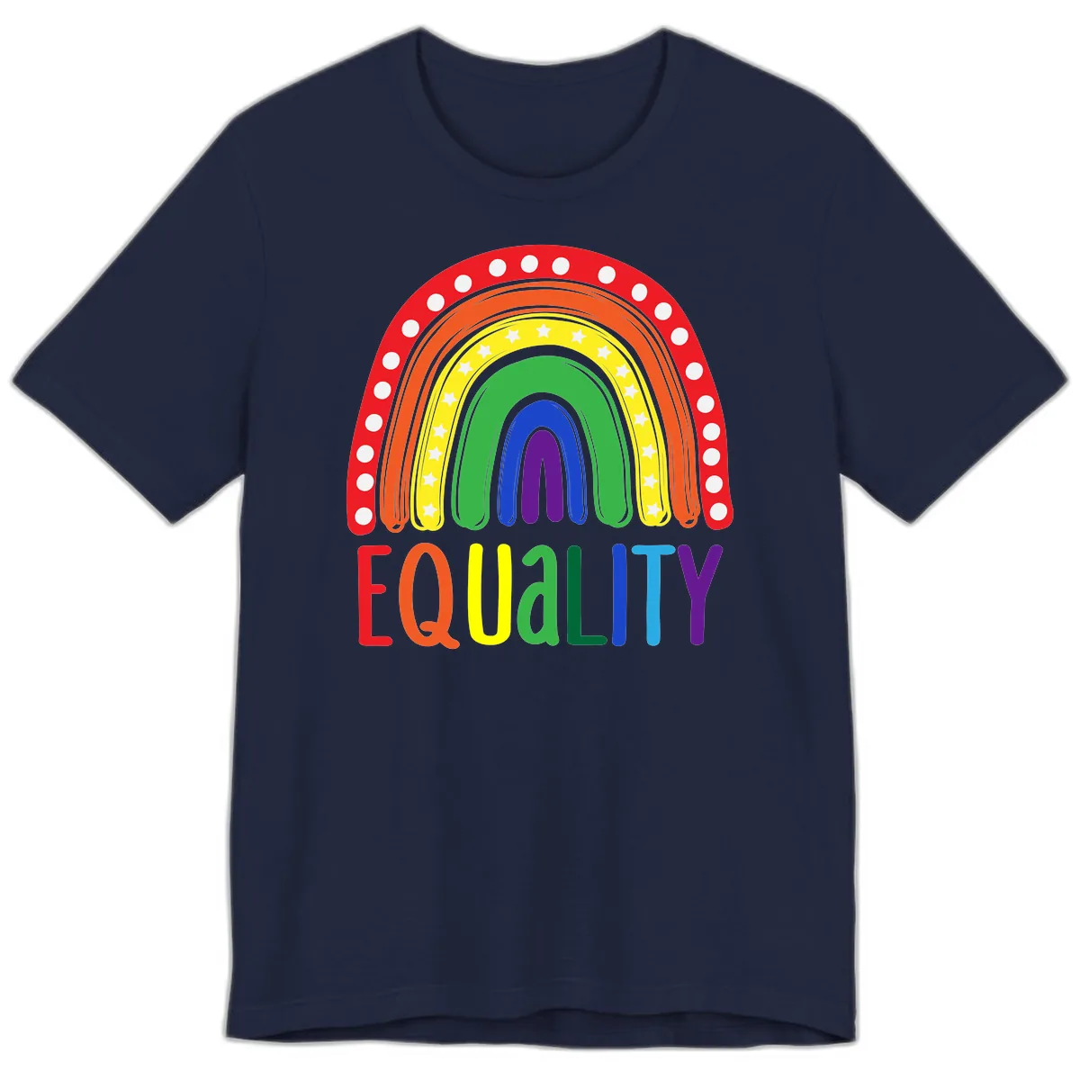 Equality Rainbow Pride Design Premium T-Shirt in Navy