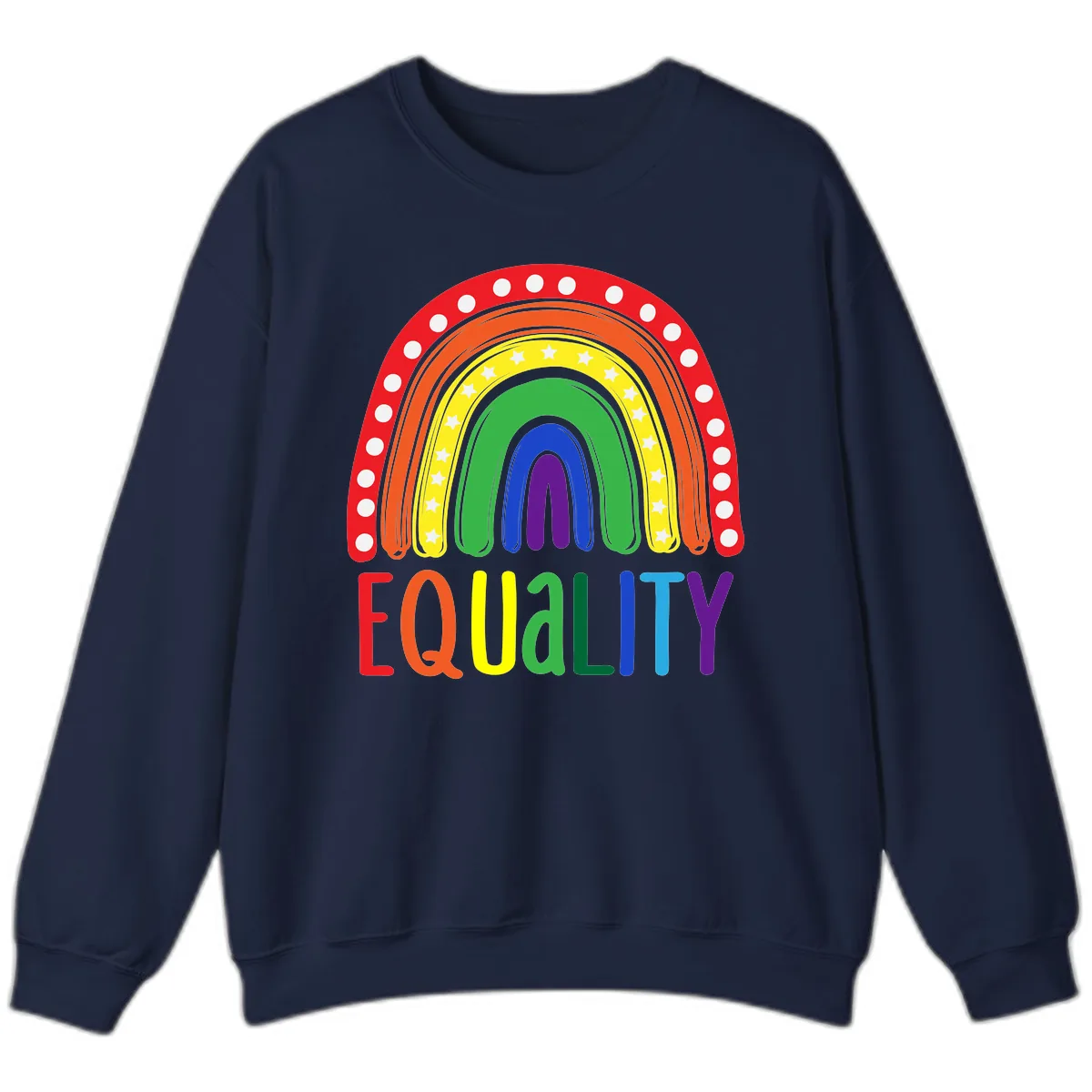 Equality Rainbow Pride Design Sweatshirt in Navy
