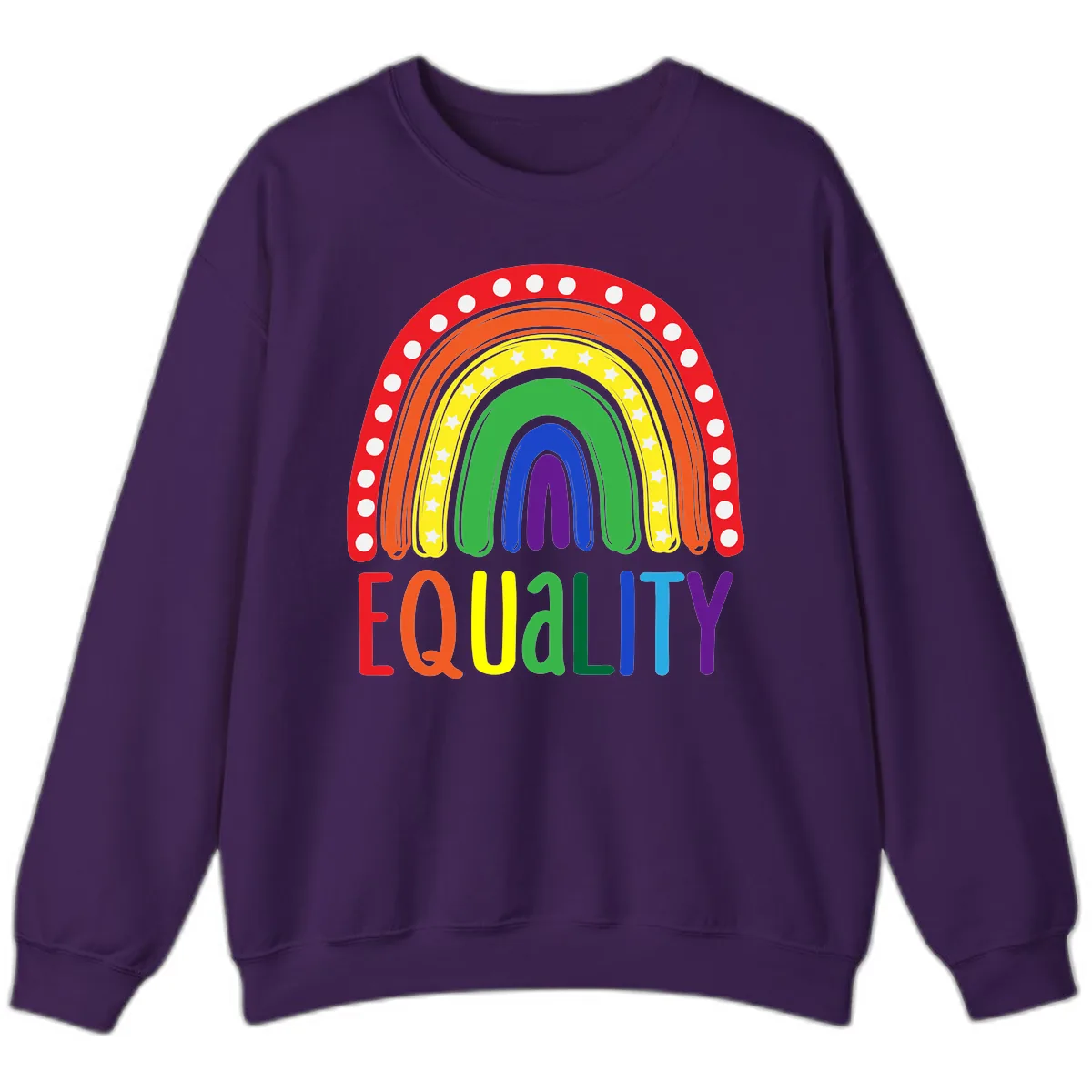 Equality Rainbow Pride Design Sweatshirt in Purple