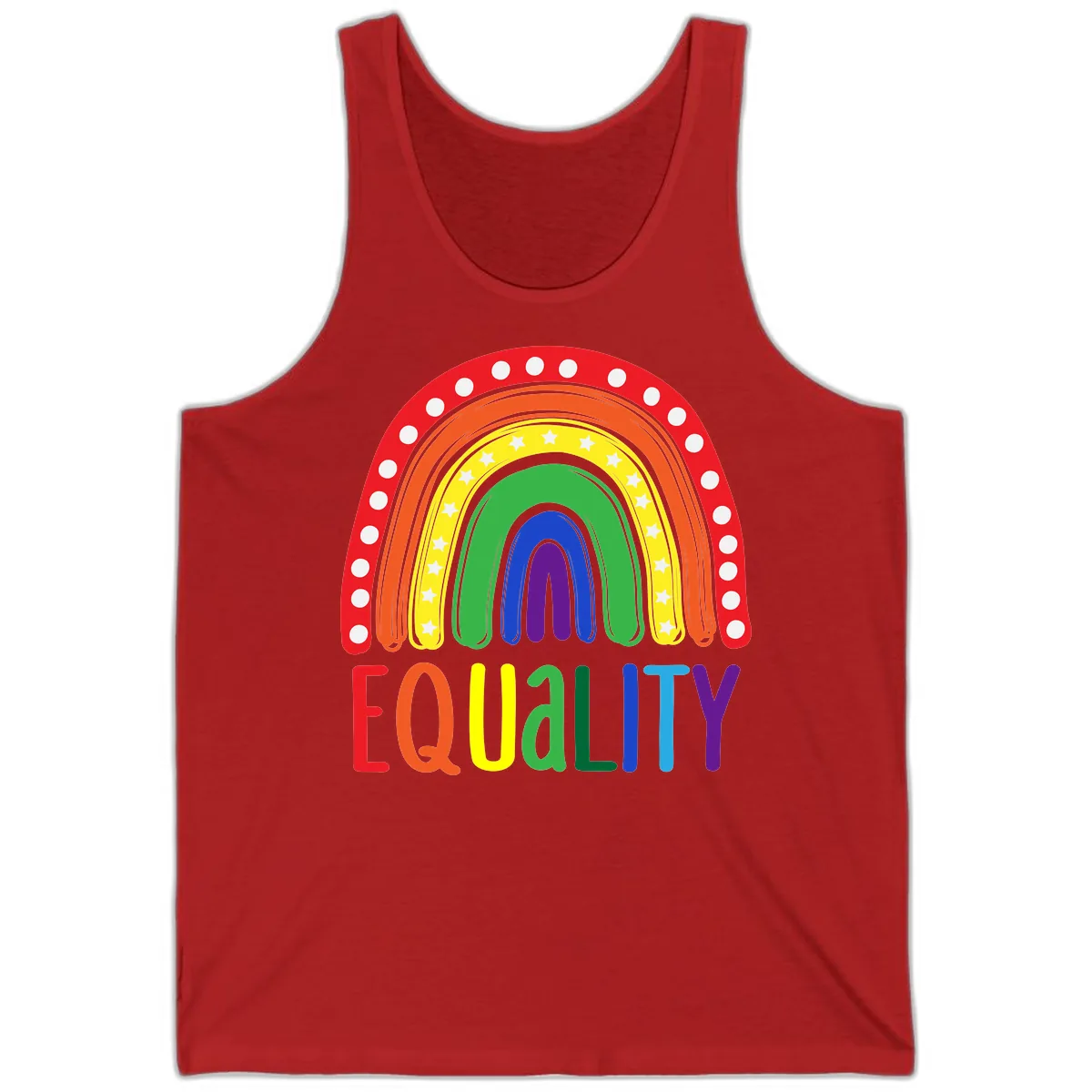 Equality Rainbow Pride Design Tank in Red