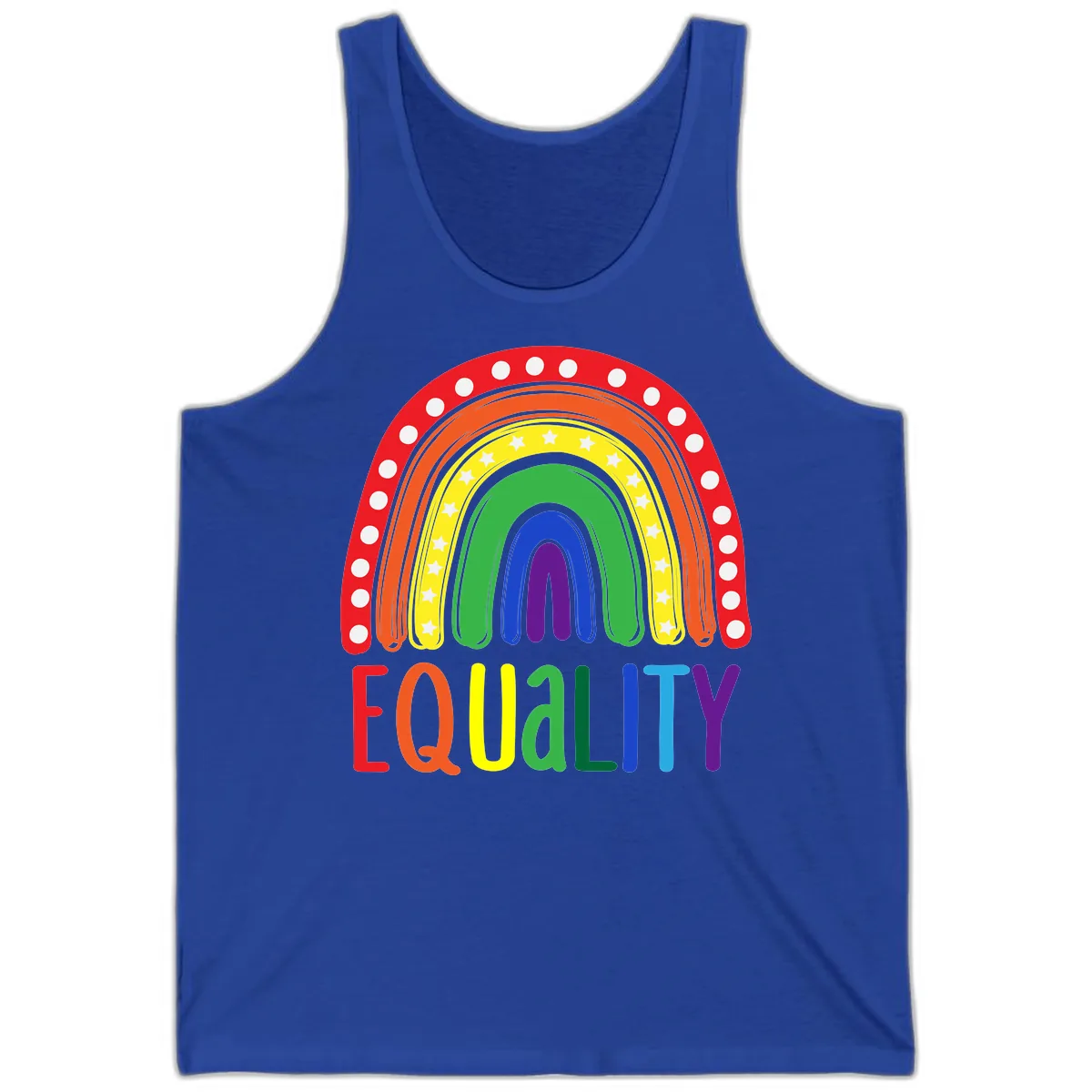 Equality Rainbow Pride Design Tank in True Royal