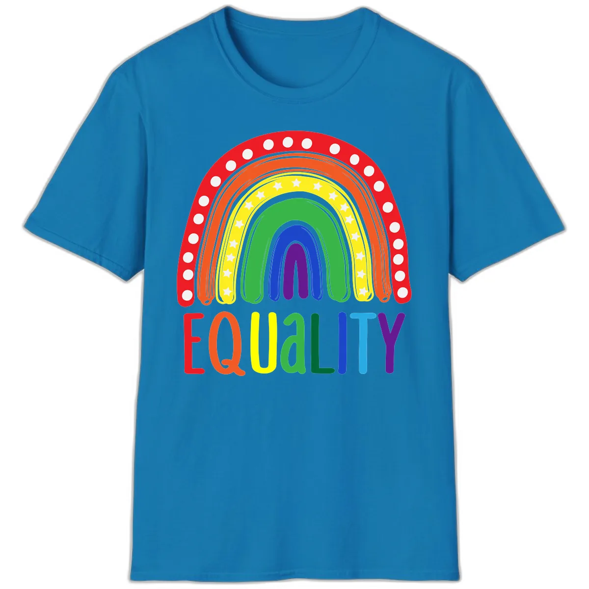 Equality Rainbow Pride Design T-Shirt in Sapphire
