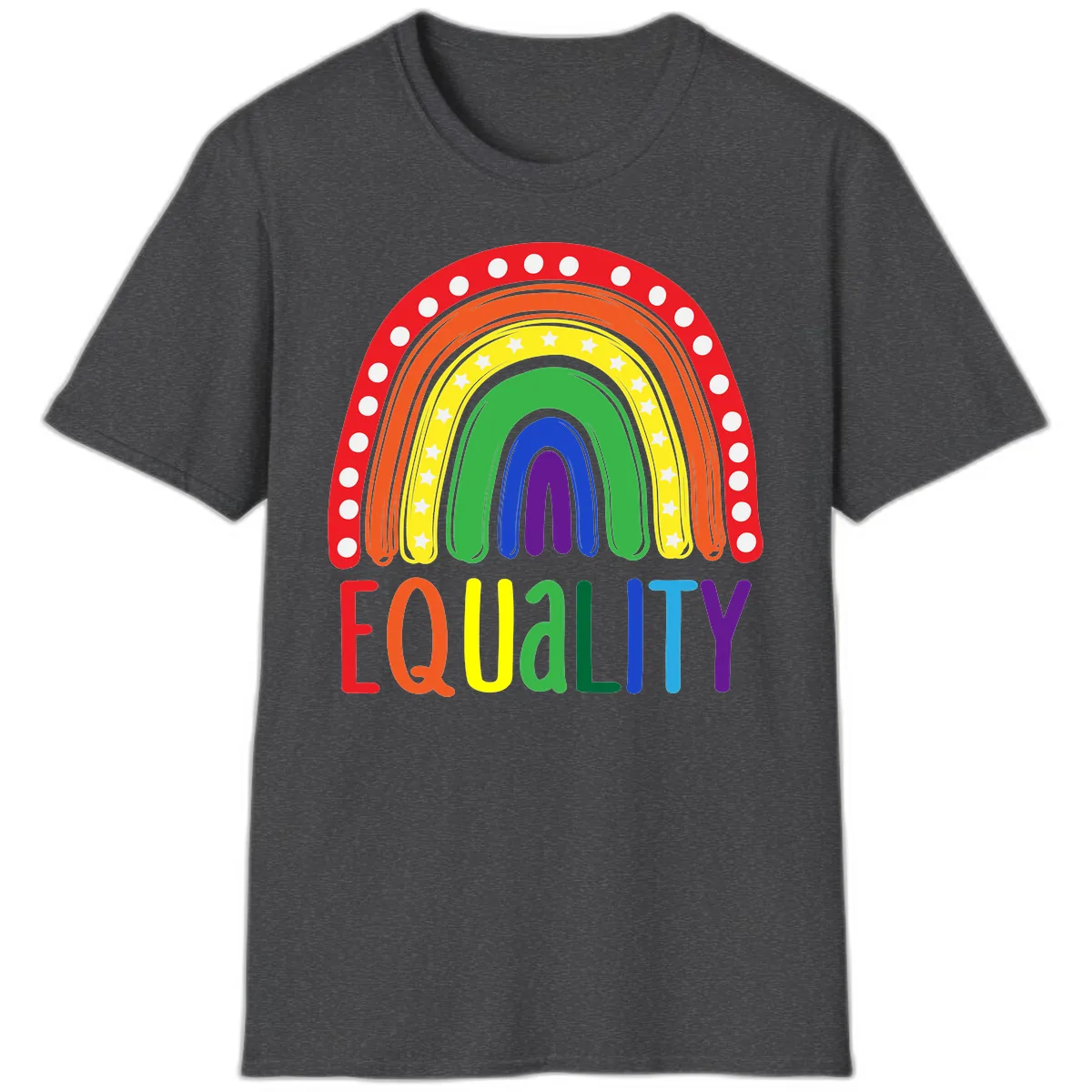 Equality Rainbow Pride Design T-Shirt in Dark Heather