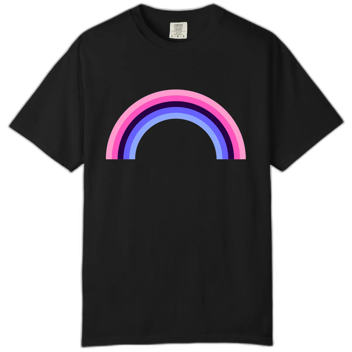 Pastel Rainbow Stripes Comfort Color in Black