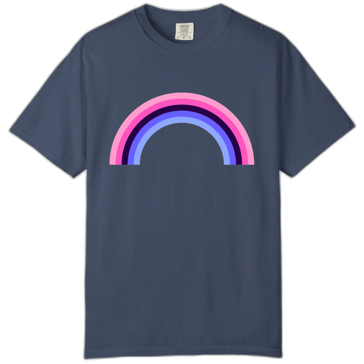 Pastel Rainbow Stripes Comfort Color in Midnight