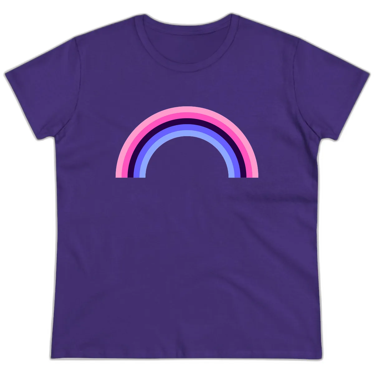 Pastel Rainbow Stripes Ladies Tee in Purple