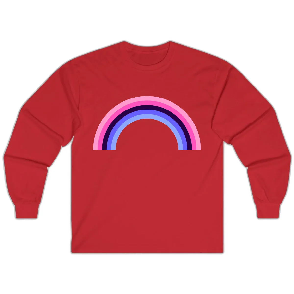Pastel Rainbow Stripes Long Sleeve in Red
