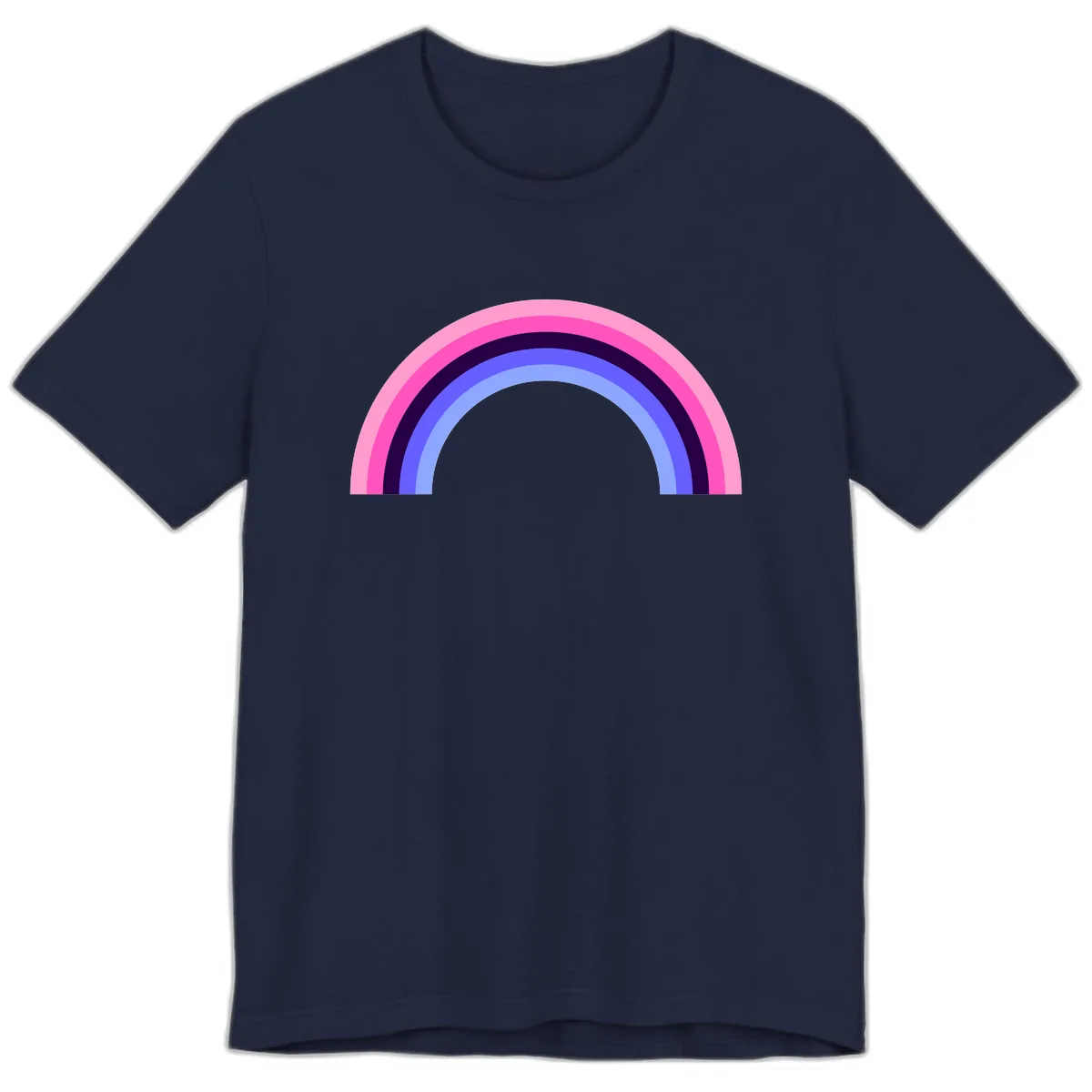 Pastel Rainbow Stripes Premium T-Shirt in Navy
