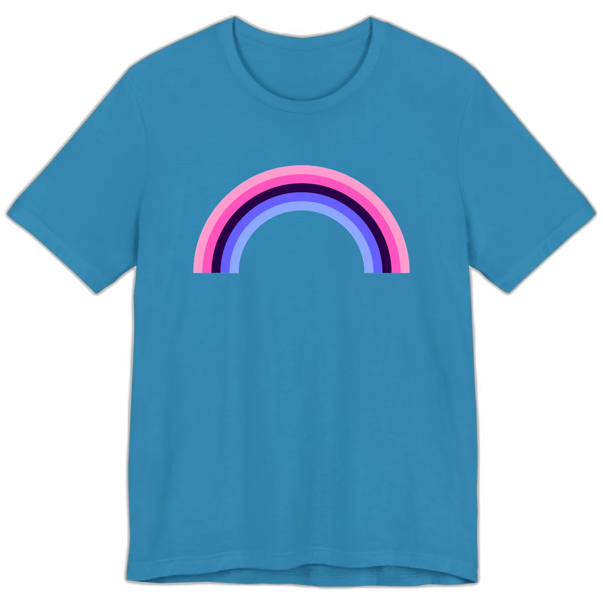 Pastel Rainbow Stripes Premium T-Shirt in Aqua
