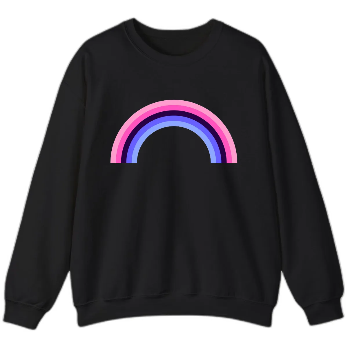 Pastel Rainbow Stripes Sweatshirt in Black