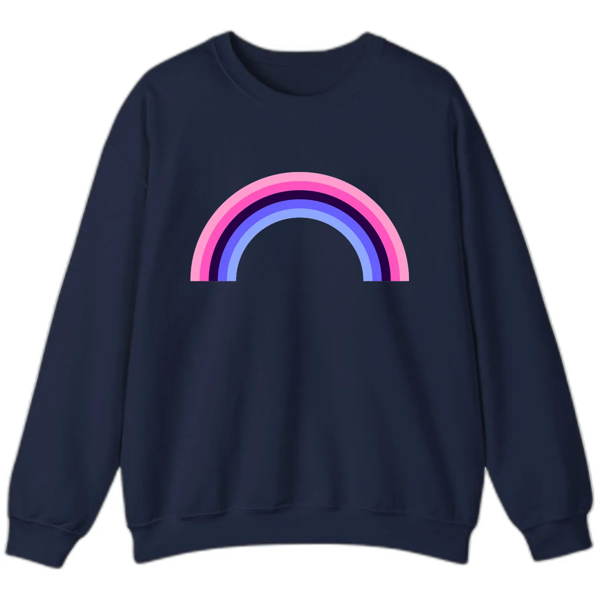Pastel Rainbow Stripes Sweatshirt in Navy