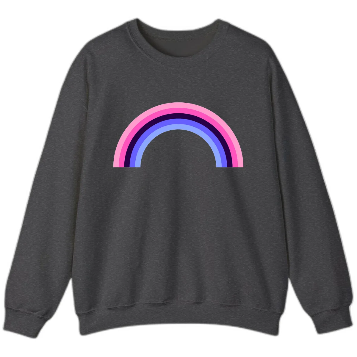 Pastel Rainbow Stripes Sweatshirt in Dark Heather