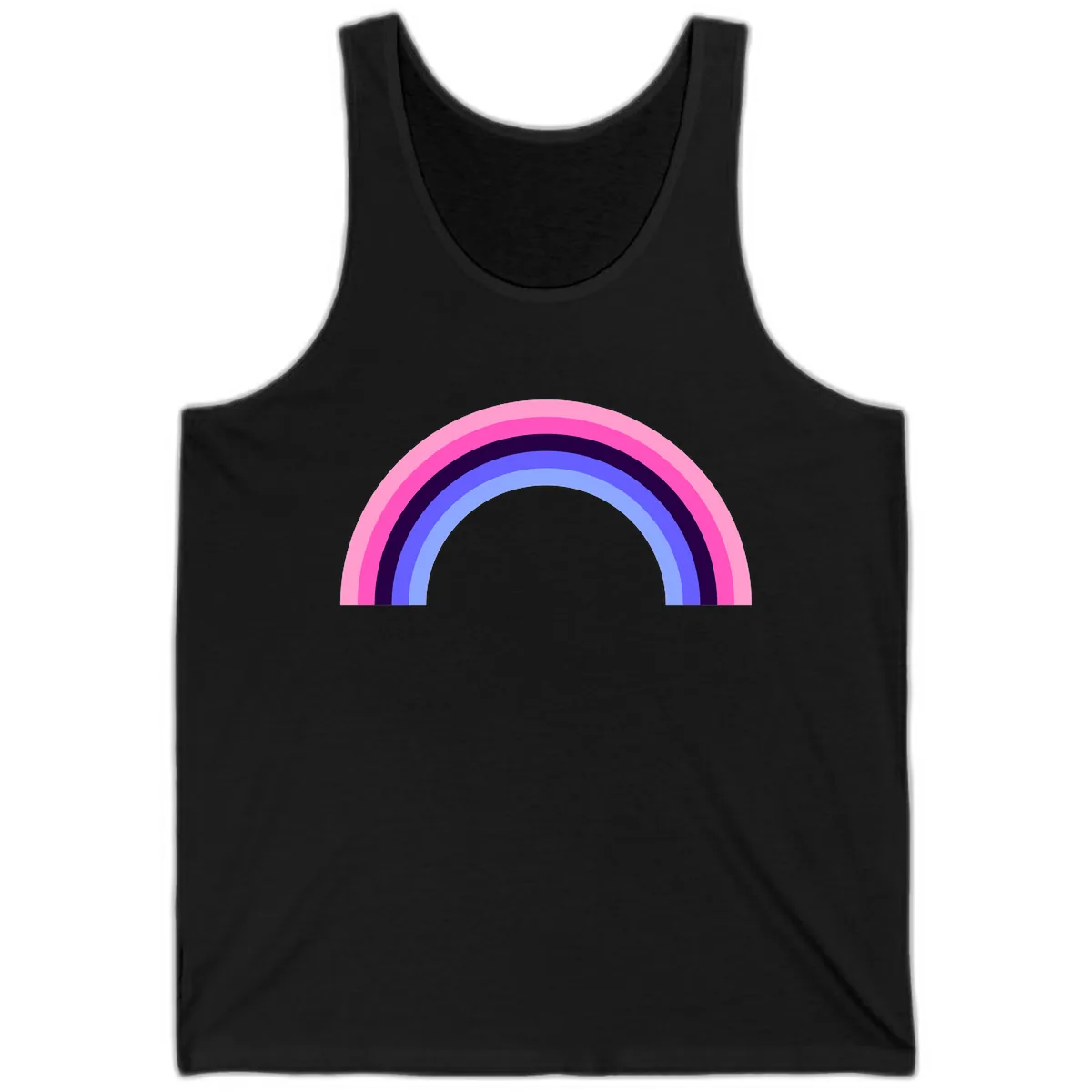 Pastel Rainbow Stripes Tank in Black