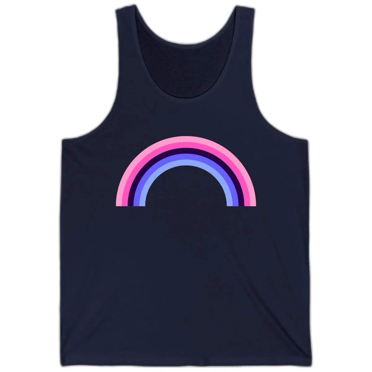 Pastel Rainbow Stripes Tank in Navy