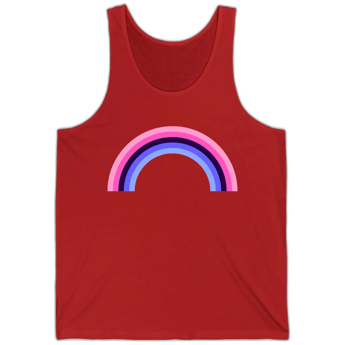 Pastel Rainbow Stripes Tank in Red