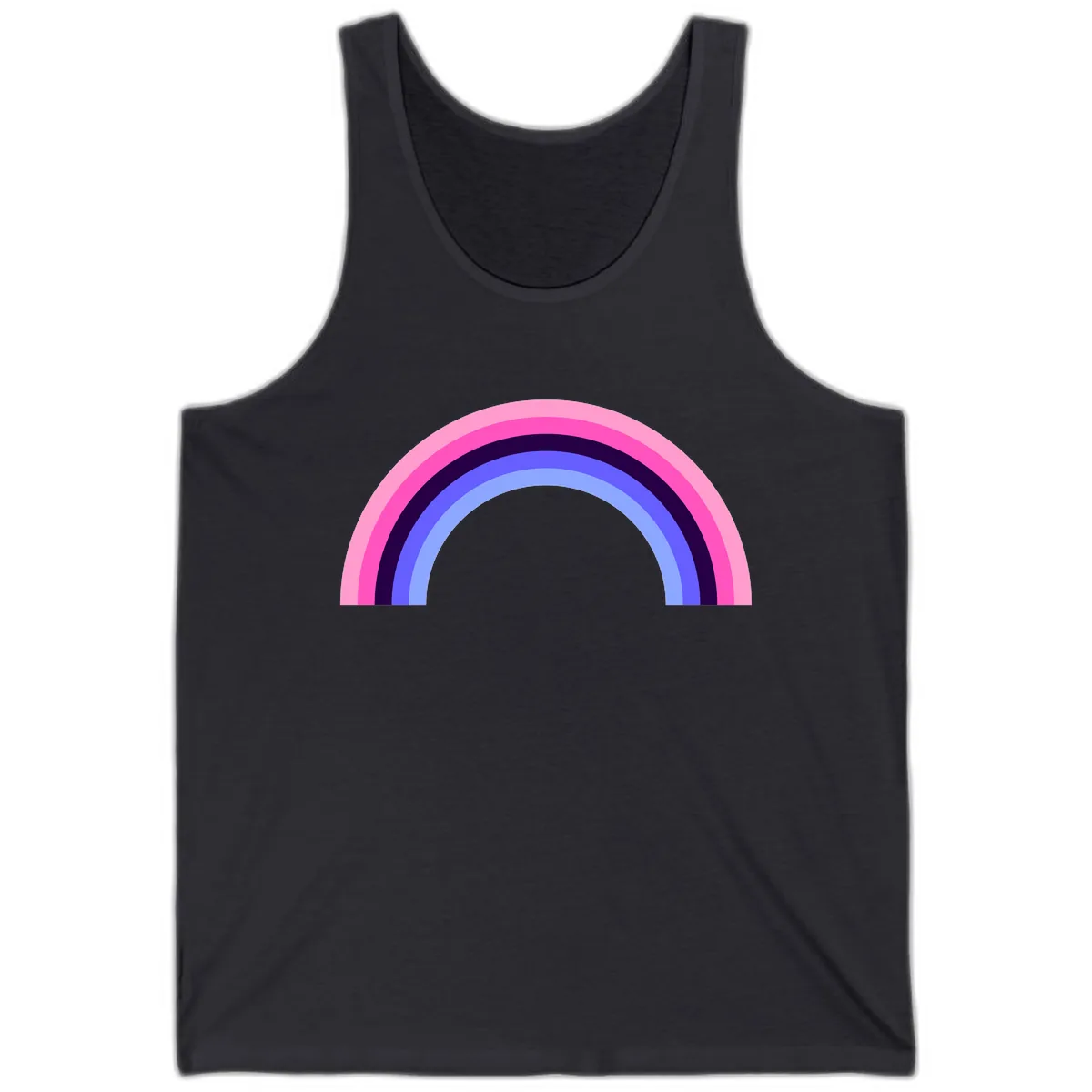 Pastel Rainbow Stripes Tank in Dark Grey