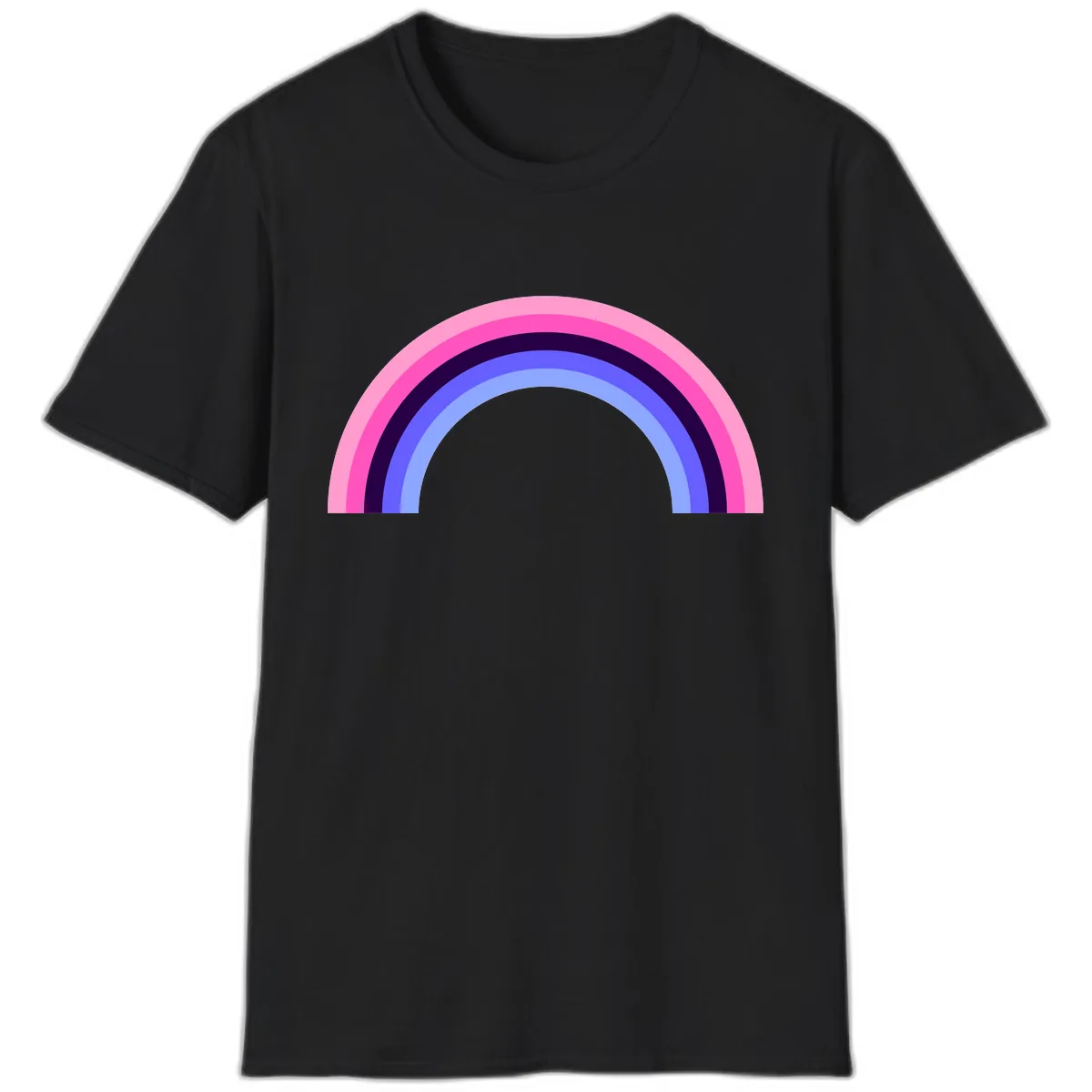 Pastel Rainbow Stripes T-Shirt in Black