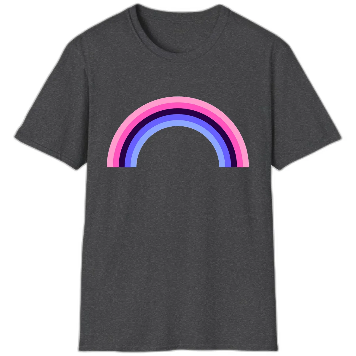 Pastel Rainbow Stripes T-Shirt in Dark Heather
