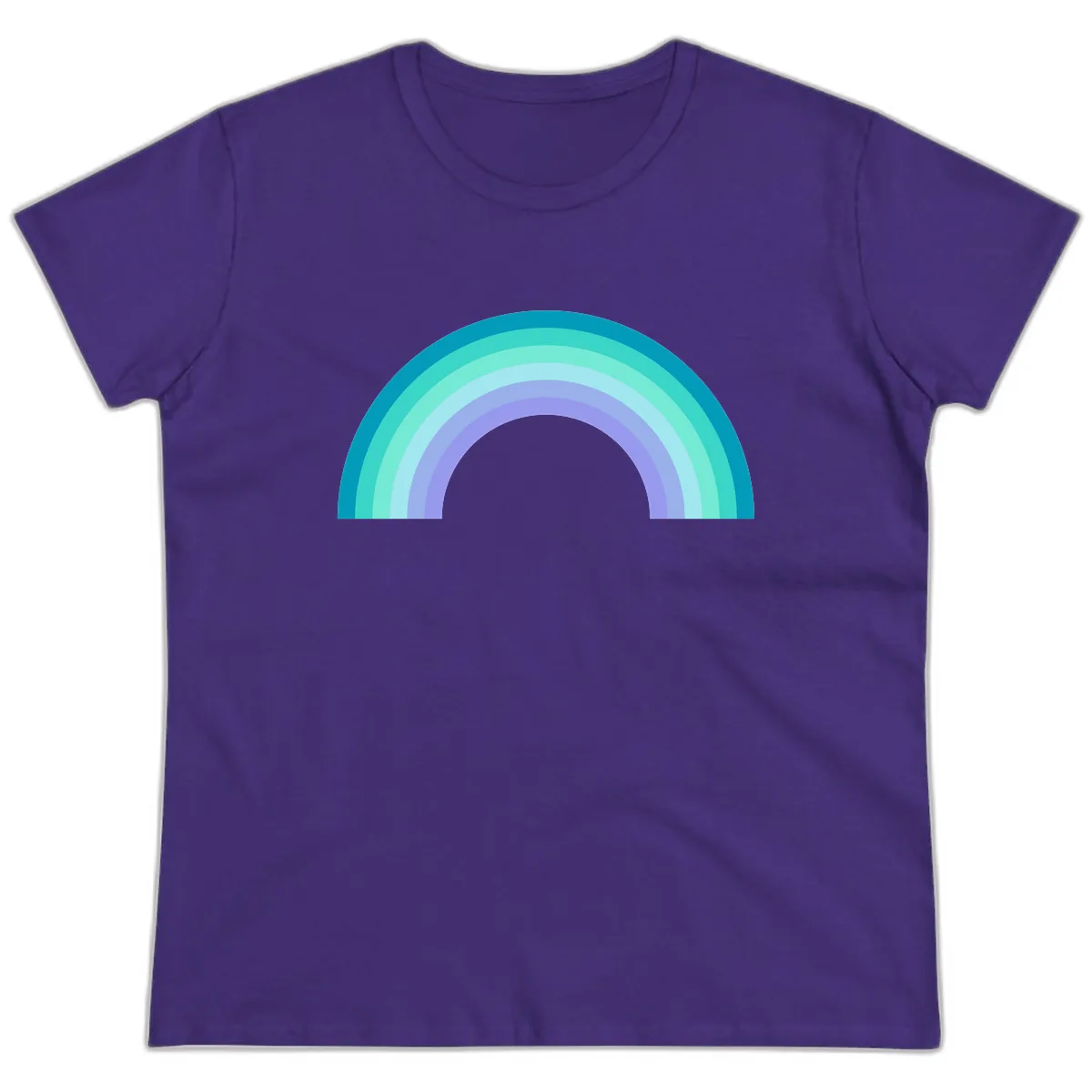 Pastel Rainbow Gradient Arch Ladies Tee in Purple