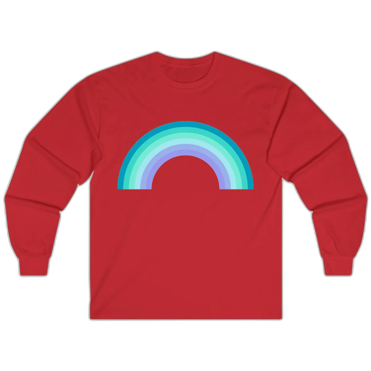 Pastel Rainbow Gradient Arch Long Sleeve in Red