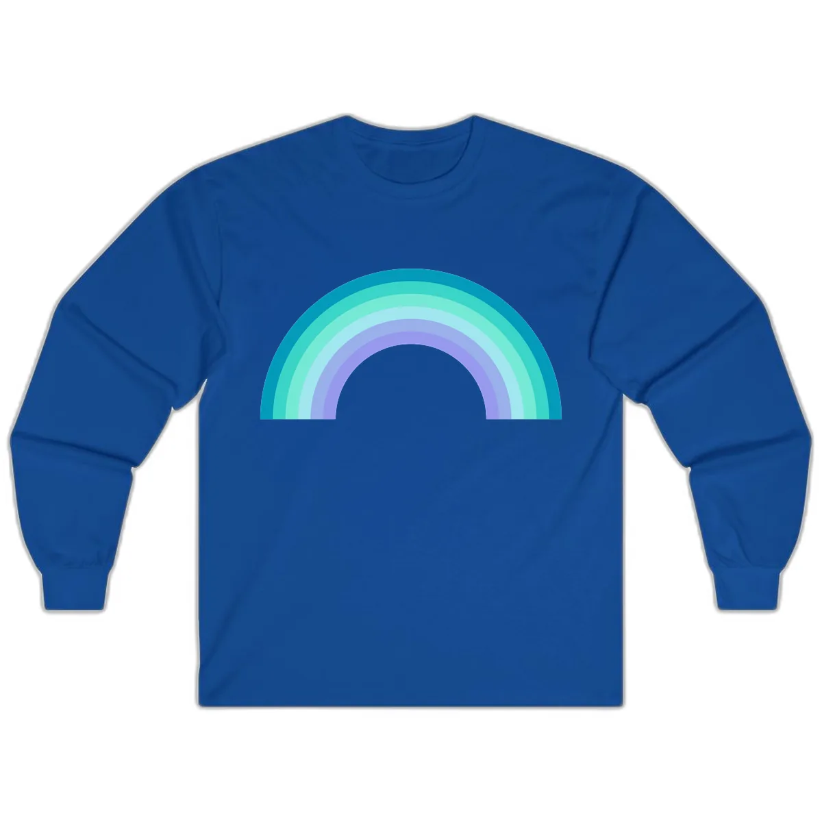 Pastel Rainbow Gradient Arch Long Sleeve in Royal