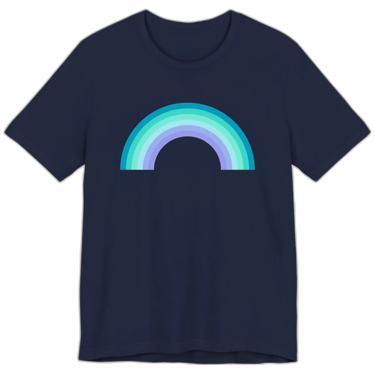 Pastel Rainbow Gradient Arch Premium T-Shirt in Navy