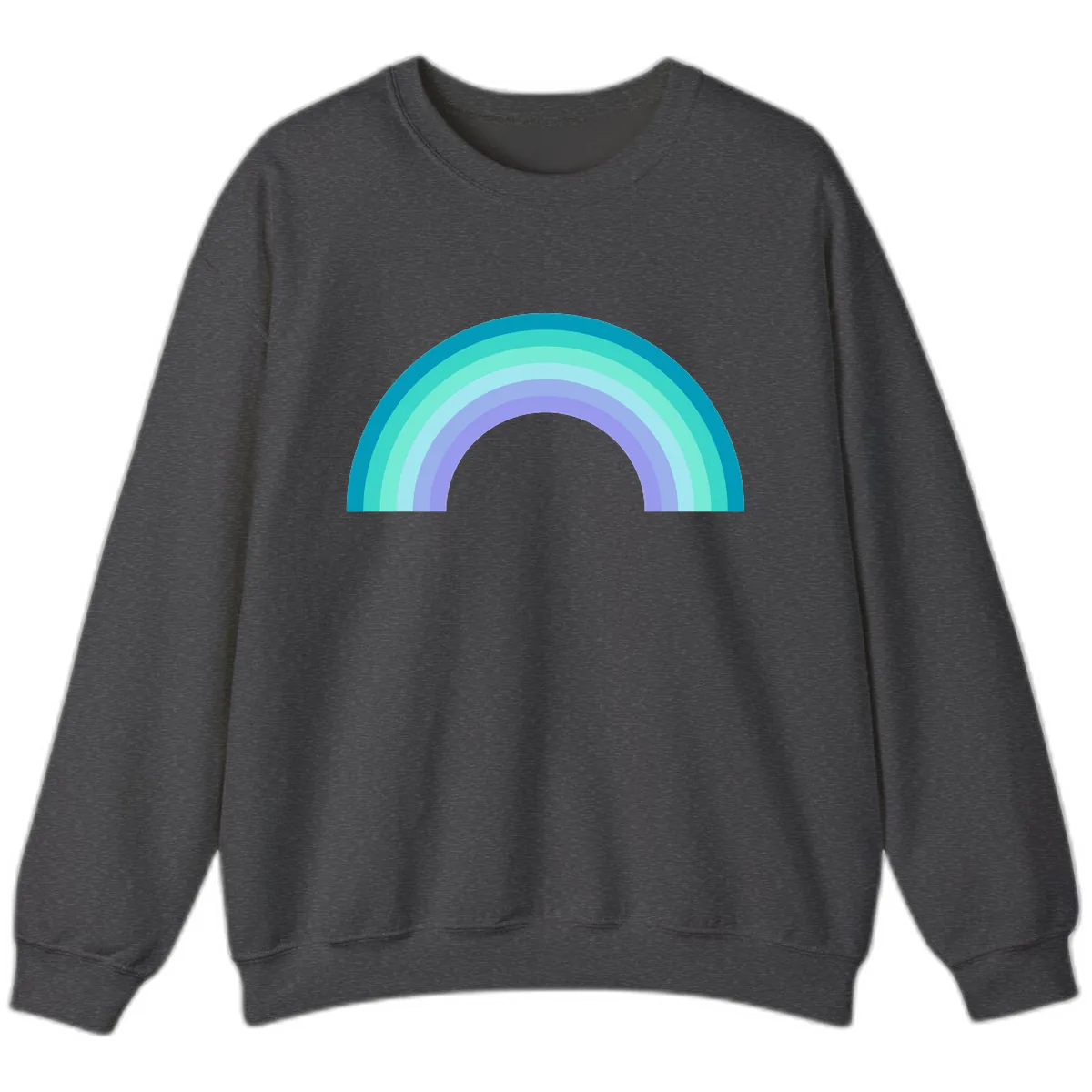 Pastel Rainbow Gradient Arch Sweatshirt in Dark Heather