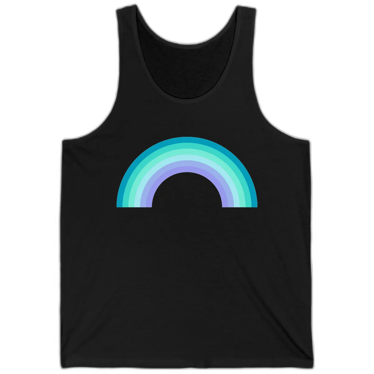 Pastel Rainbow Gradient Arch Tank in Black
