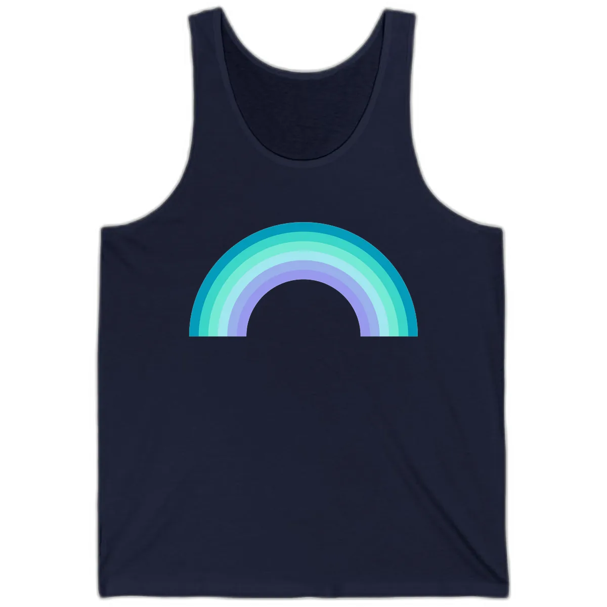 Pastel Rainbow Gradient Arch Tank in Navy