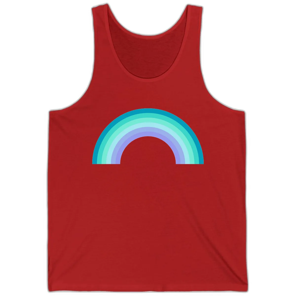 Pastel Rainbow Gradient Arch Tank in Red