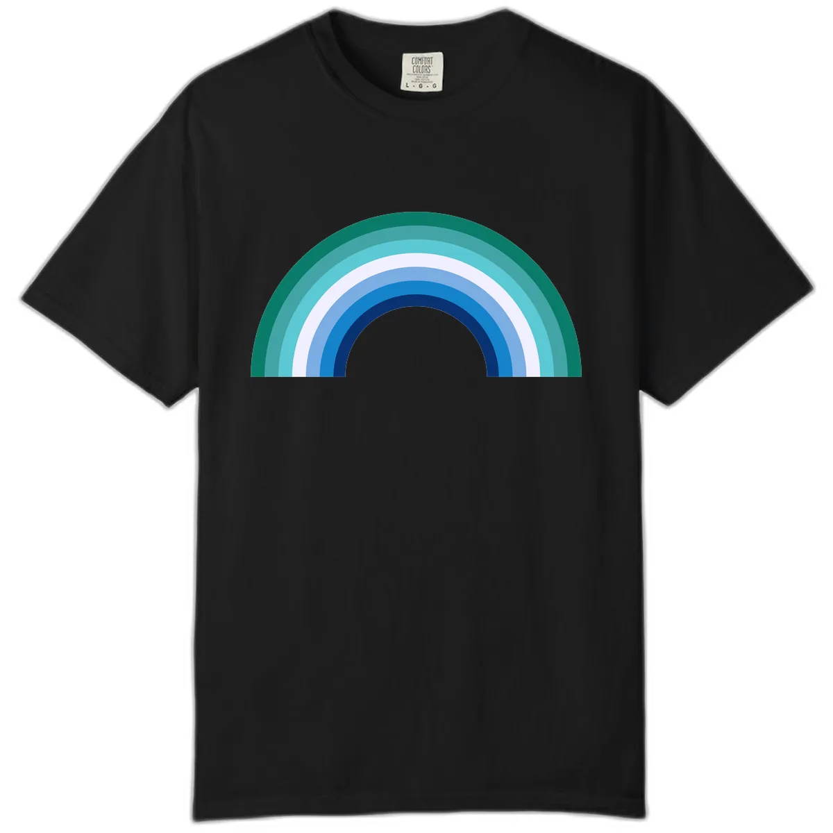 Concentric Rainbow Gradient Comfort Color in Black