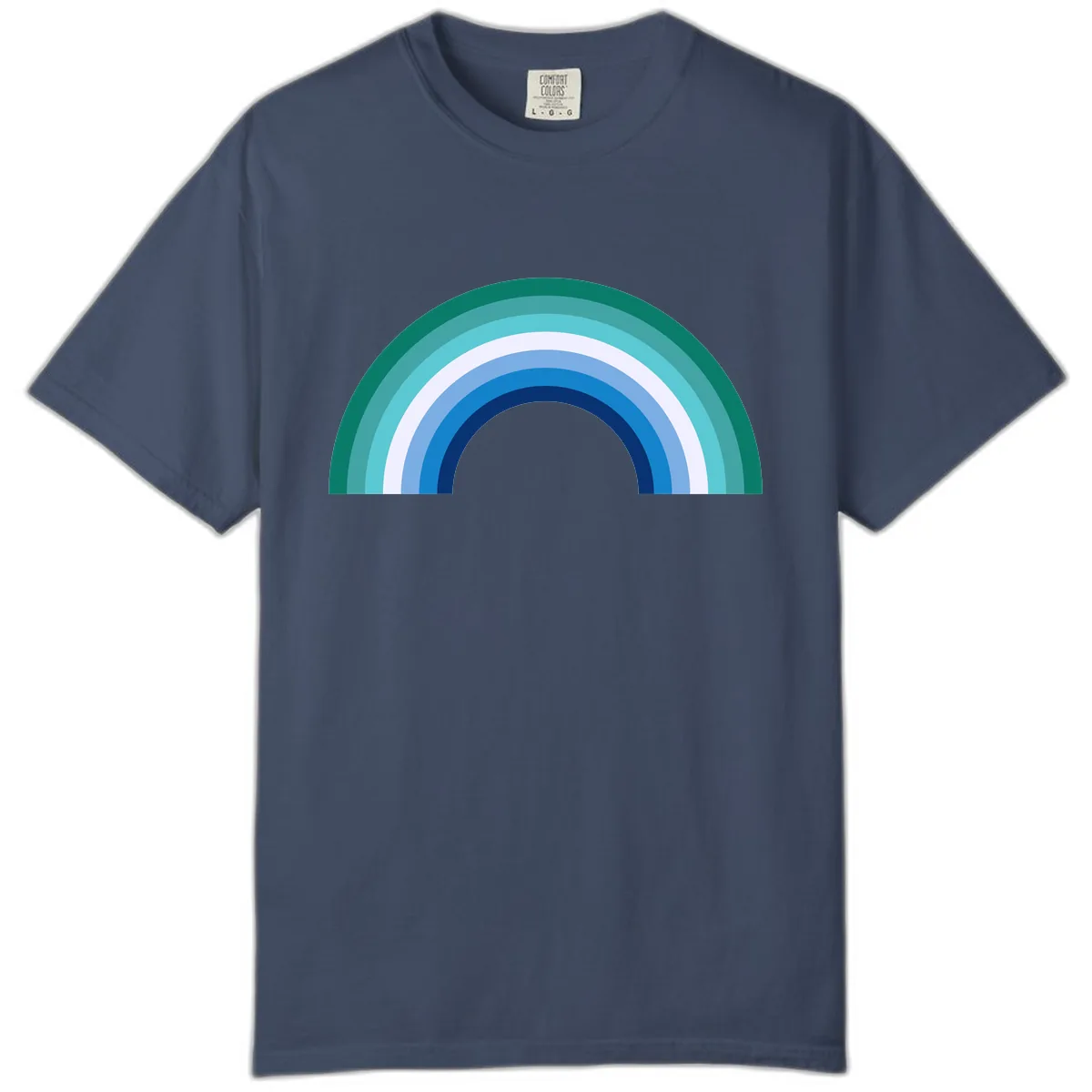 Concentric Rainbow Gradient Comfort Color in Midnight