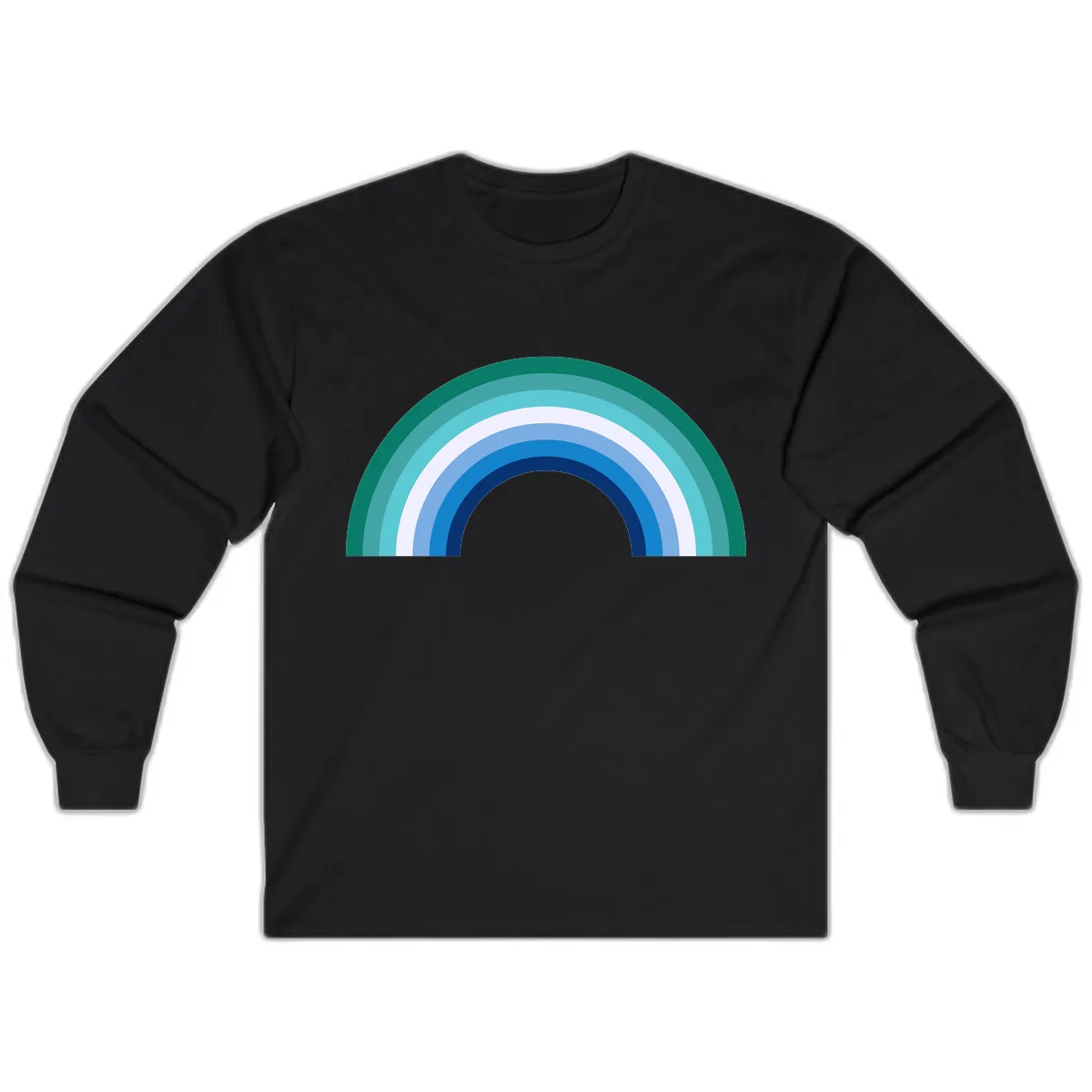 Concentric Rainbow Gradient Long Sleeve in Black