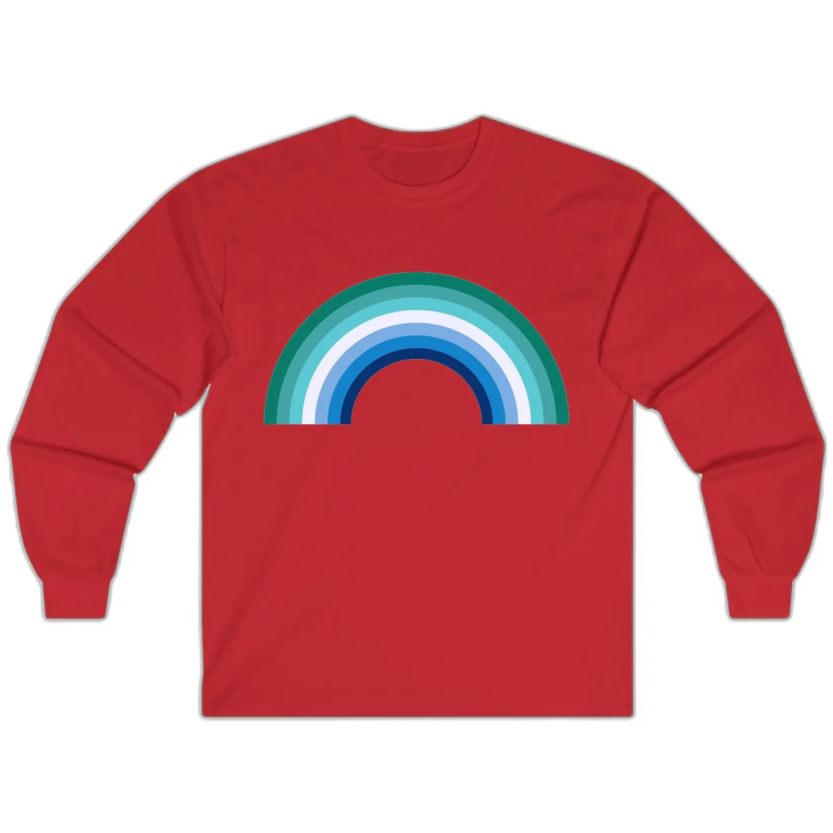 Concentric Rainbow Gradient Long Sleeve in Red