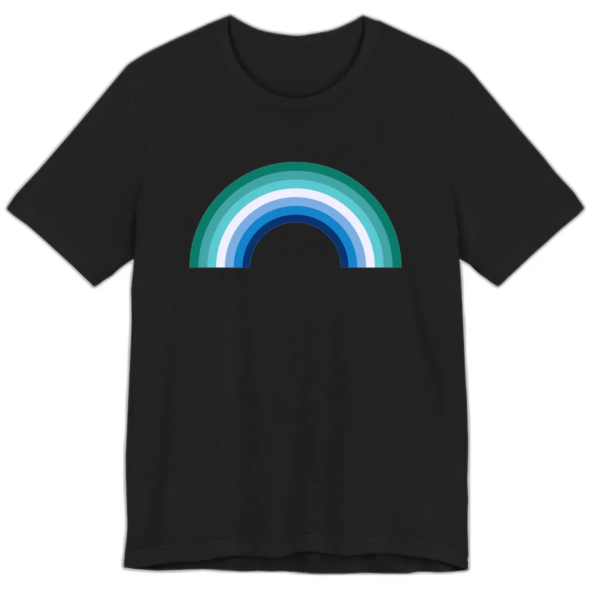 Concentric Rainbow Gradient Premium T-Shirt in Black