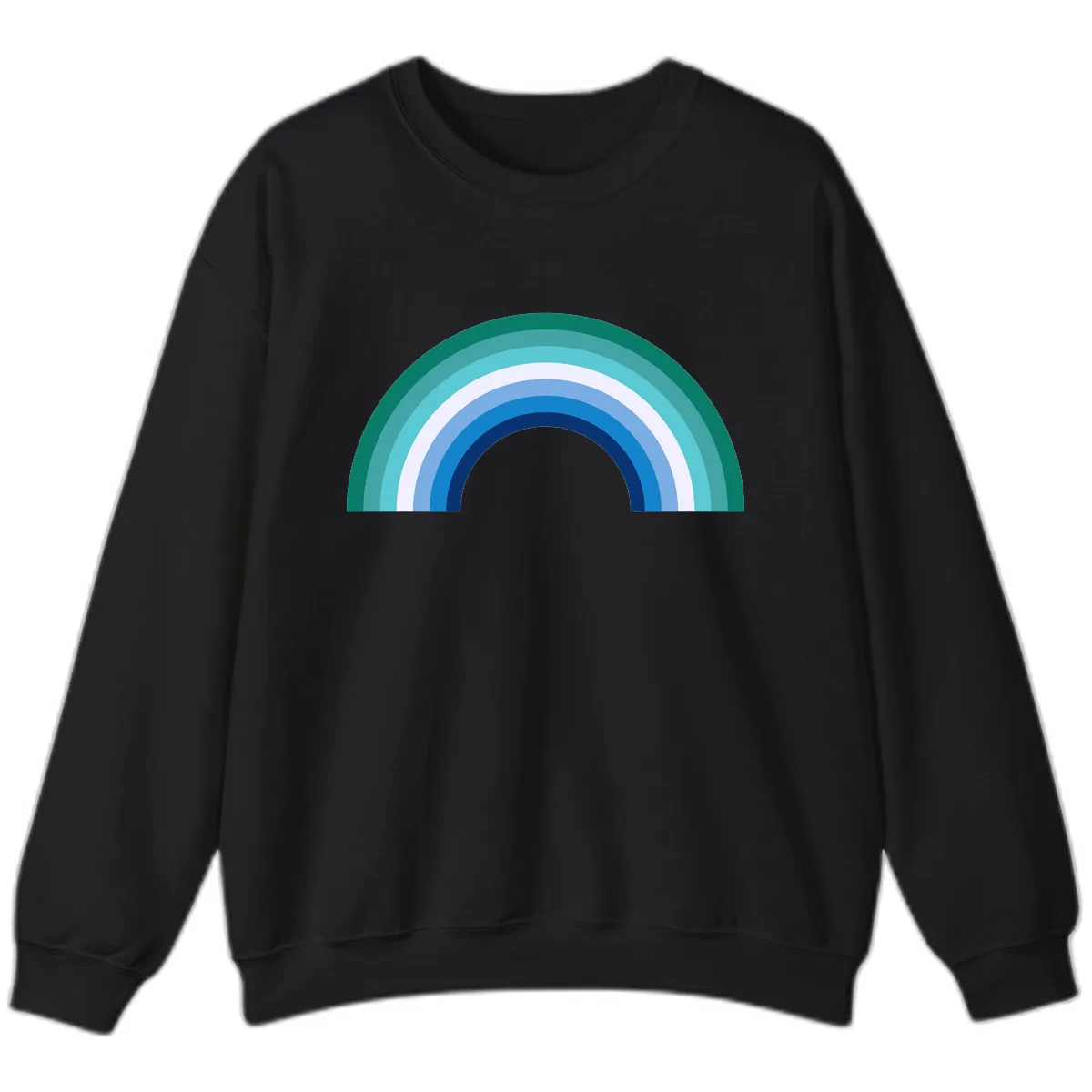 Concentric Rainbow Gradient Sweatshirt in Black