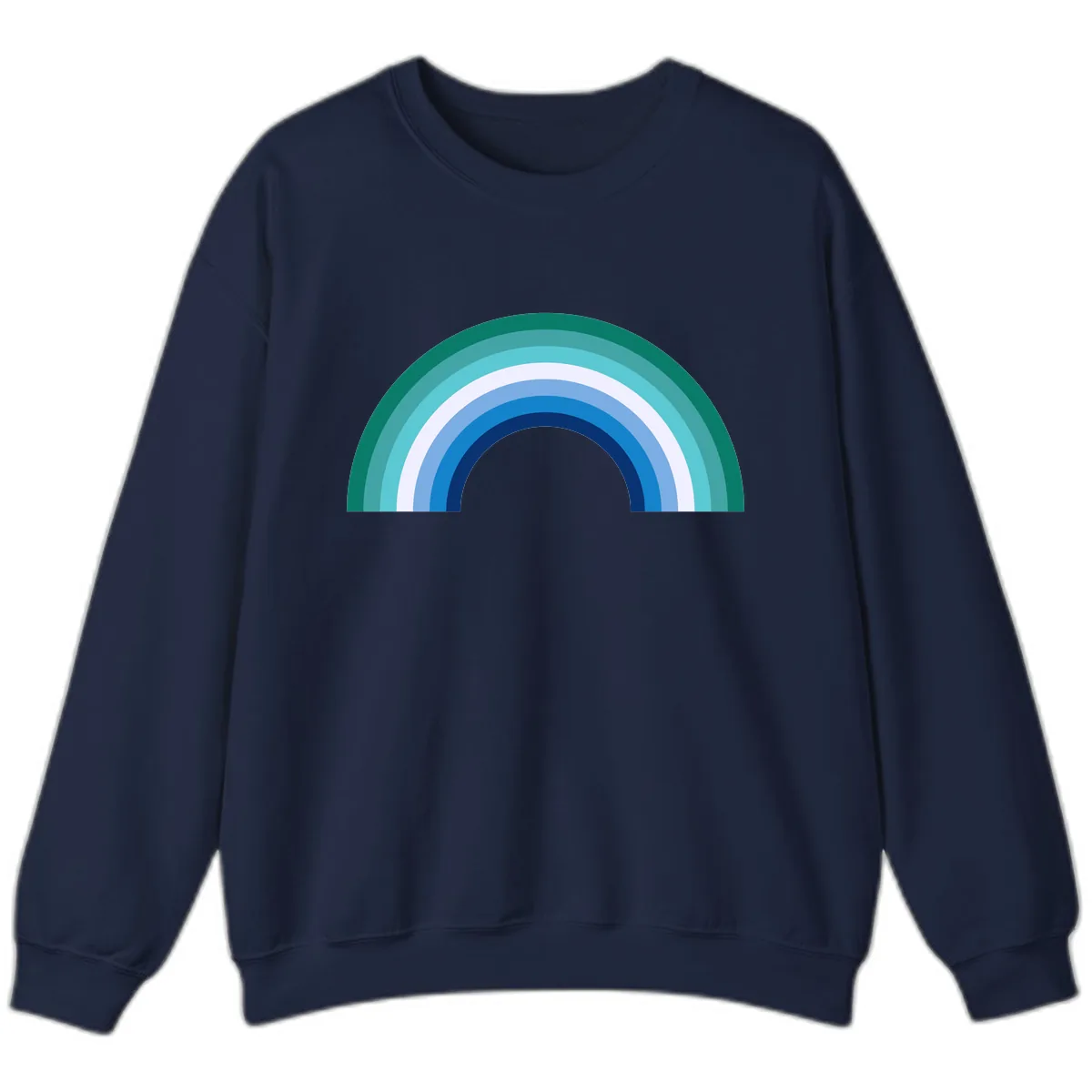 Concentric Rainbow Gradient Sweatshirt in Navy