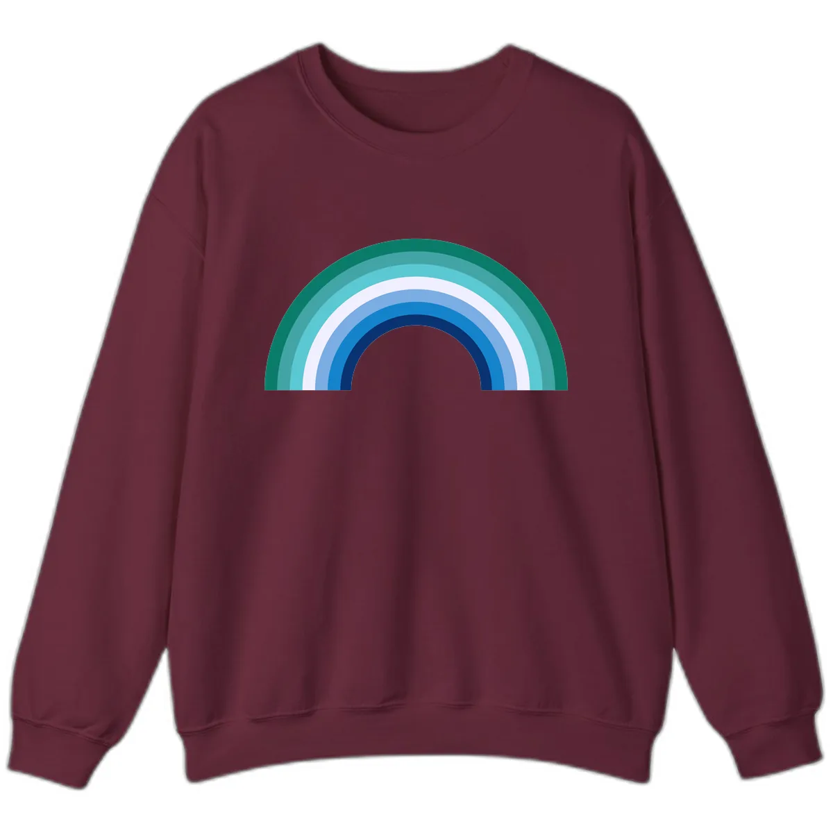 Concentric Rainbow Gradient Sweatshirt in Maroon