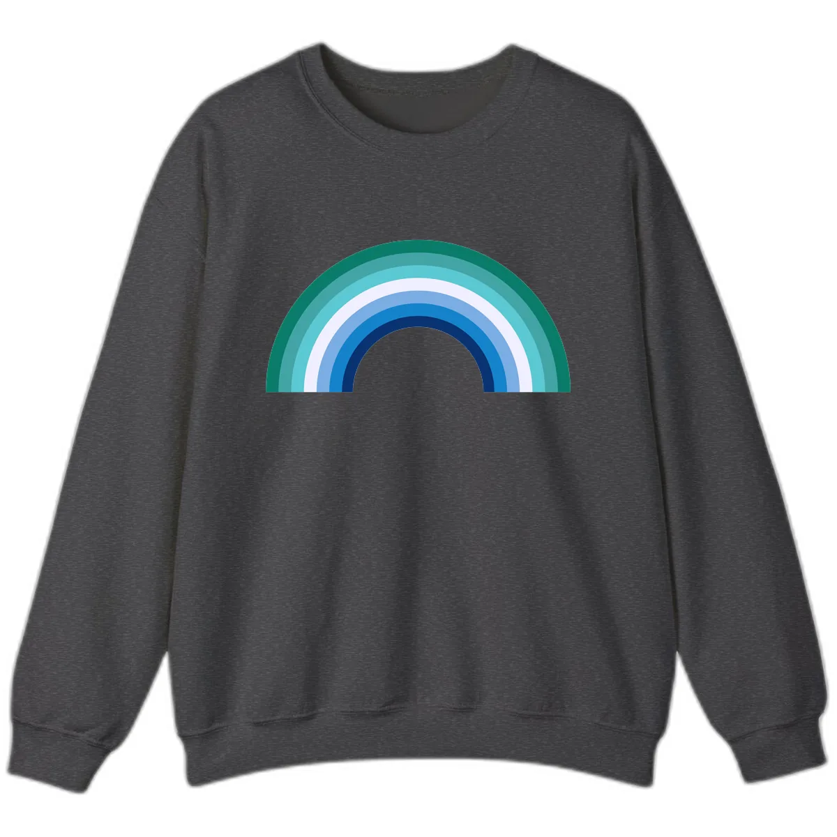 Concentric Rainbow Gradient Sweatshirt in Dark Heather