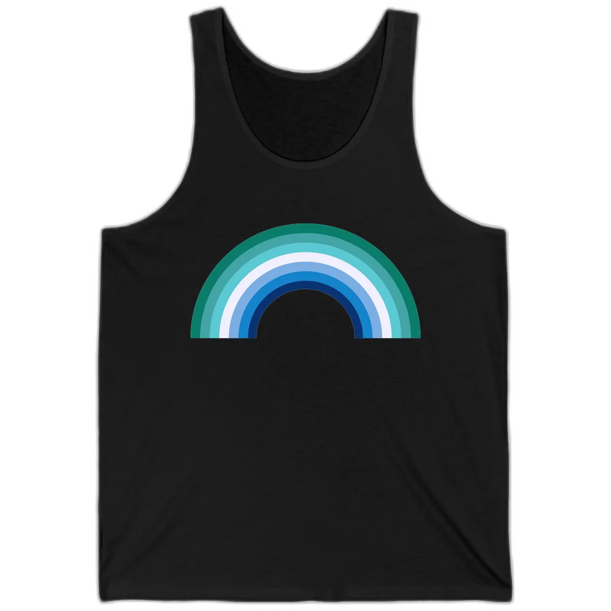 Concentric Rainbow Gradient Tank in Black