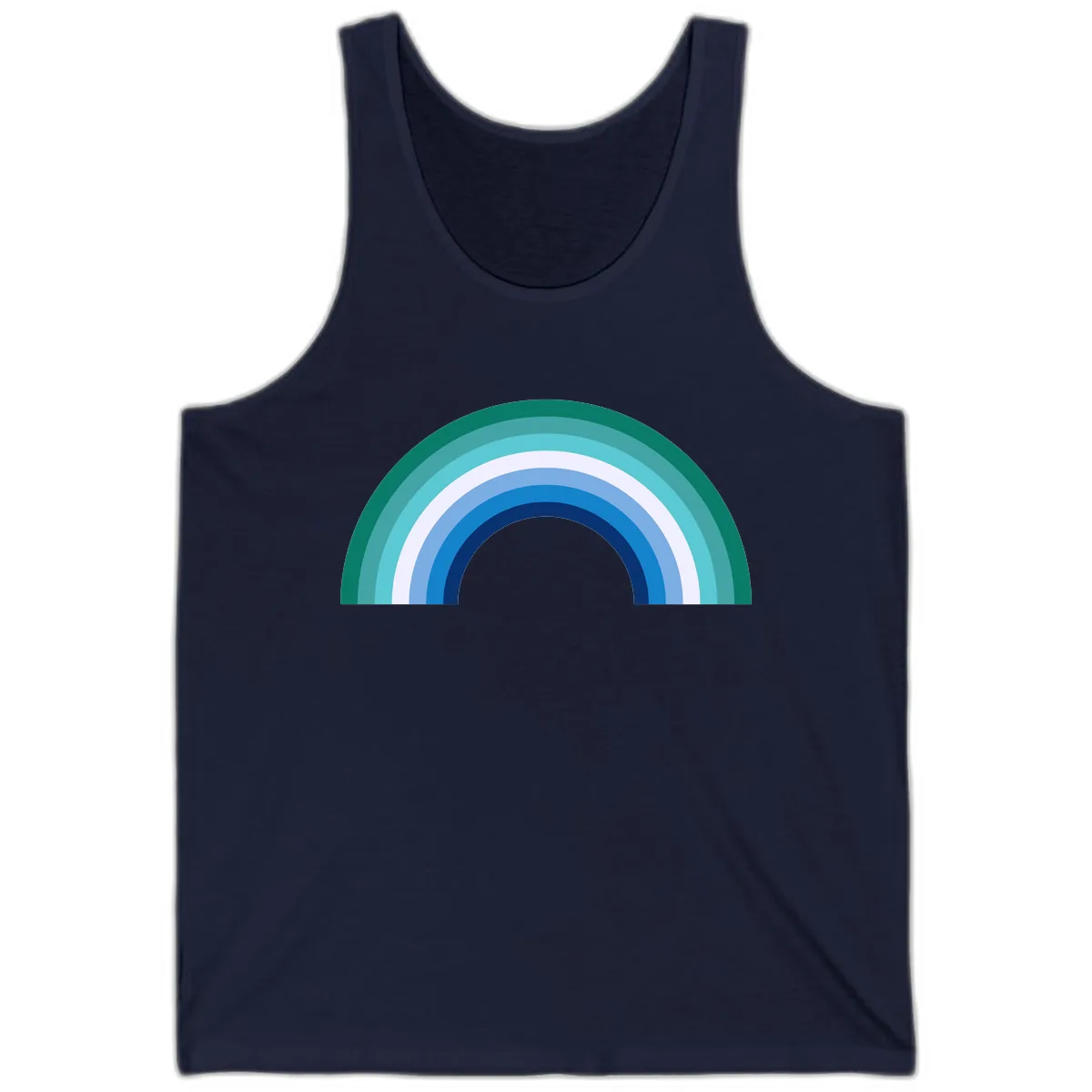Concentric Rainbow Gradient Tank in Navy