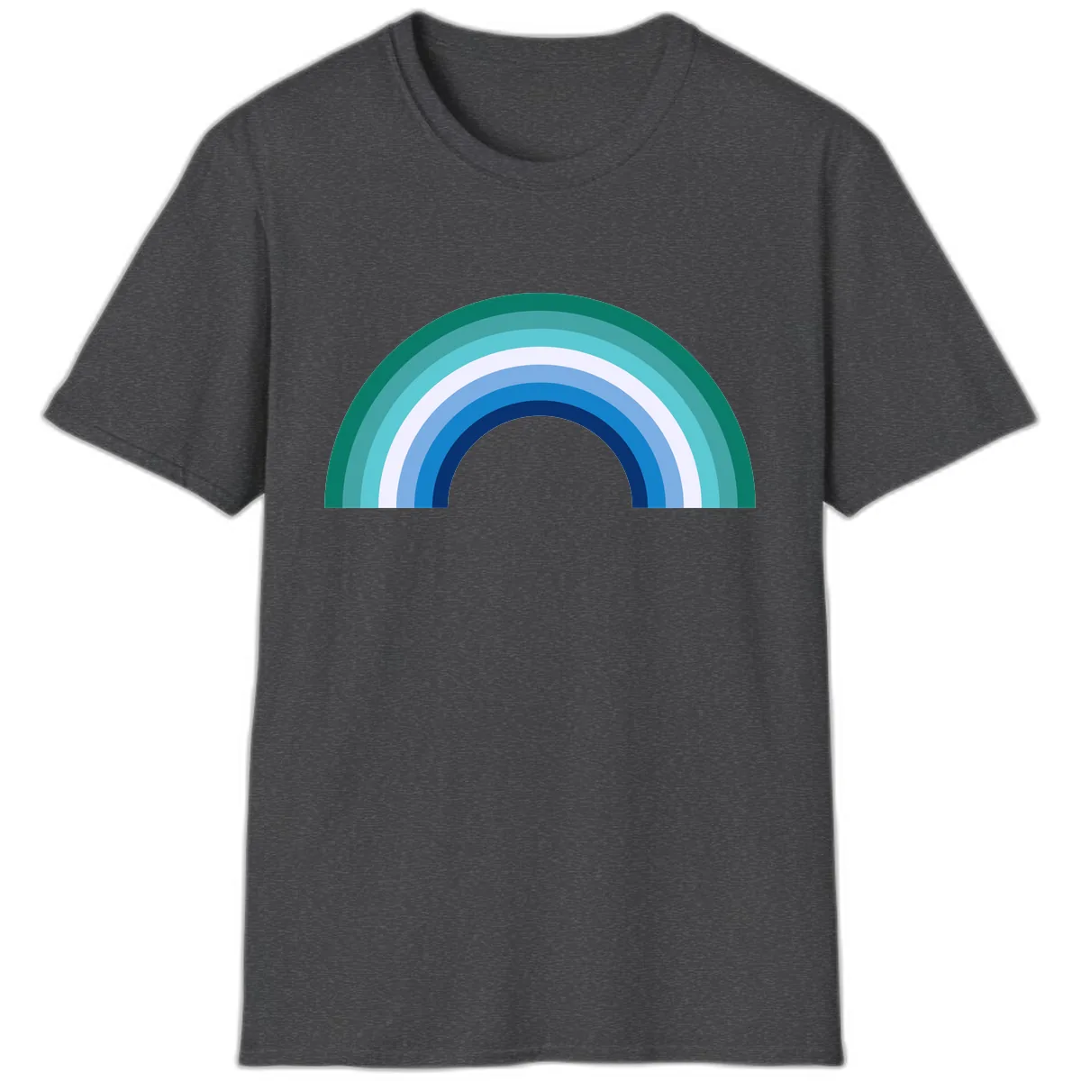 Concentric Rainbow Gradient T-Shirt in Dark Heather