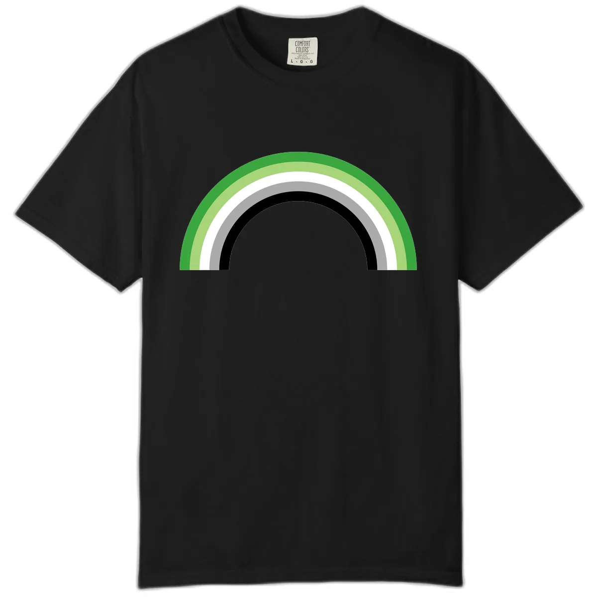 Minimalist Rainbow Arc Comfort Color in Black