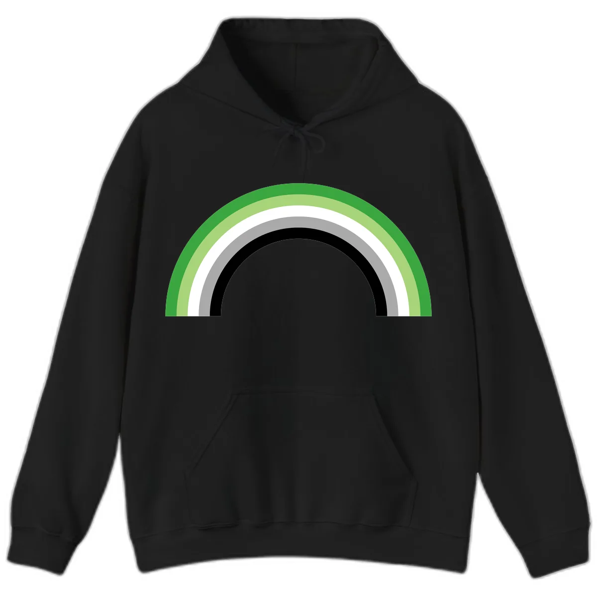 Minimalist Rainbow Arc Hoodie in Black
