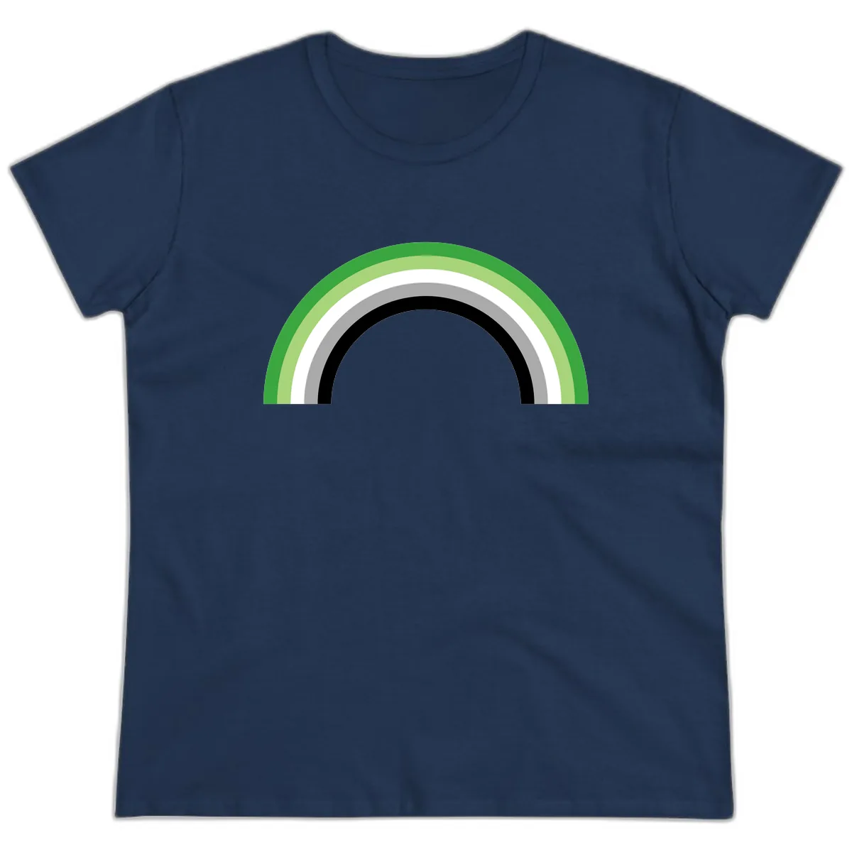 Minimalist Rainbow Arc Ladies Tee in Navy